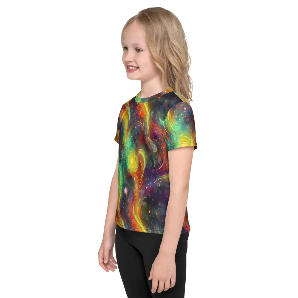 Dreamfire Spiral on Kids Crew Neck T-Shirt — Left