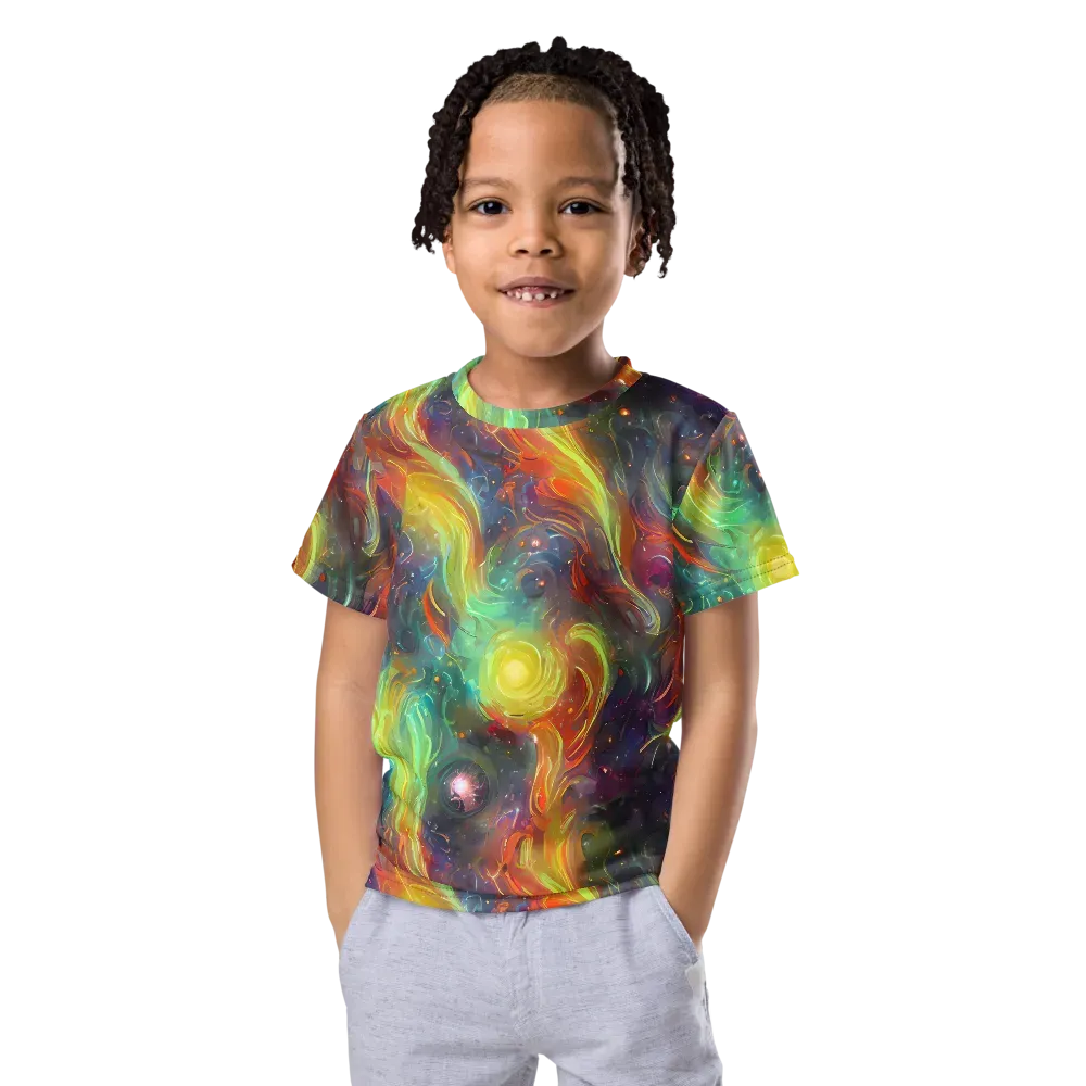 Dreamfire Spiral on Kids Crew Neck T-Shirt — Front