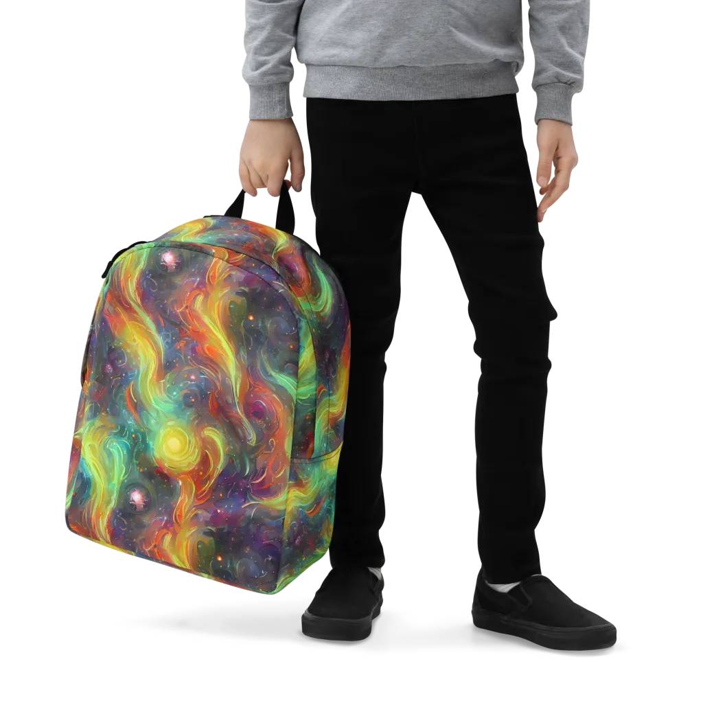 Dreamfire Spiral on Minimalist Backpack — Zoomed-in
