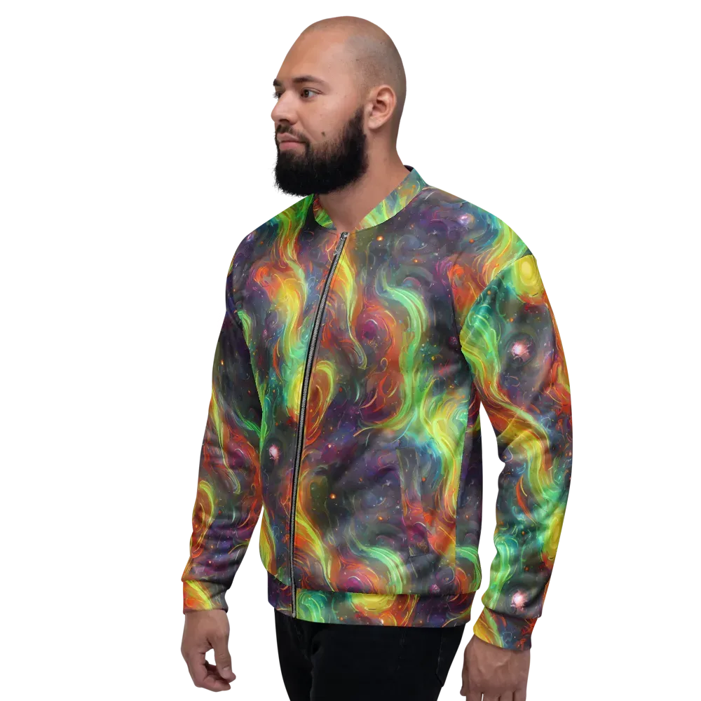 Dreamfire Spiral on Bomber Jacket — Left