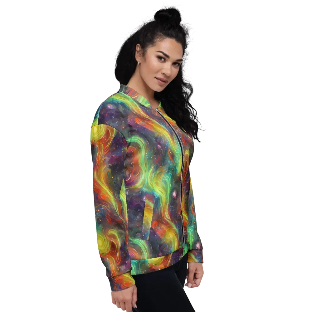 Dreamfire Spiral on Bomber Jacket — Right