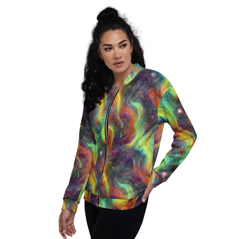 Dreamfire Spiral on Bomber Jacket — Left