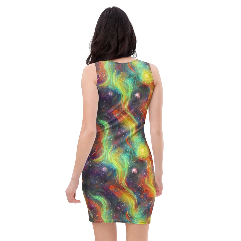Dreamfire Spiral on Bodycon Dress — Back