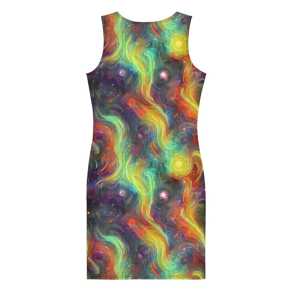 Dreamfire Spiral on Bodycon Dress — Back