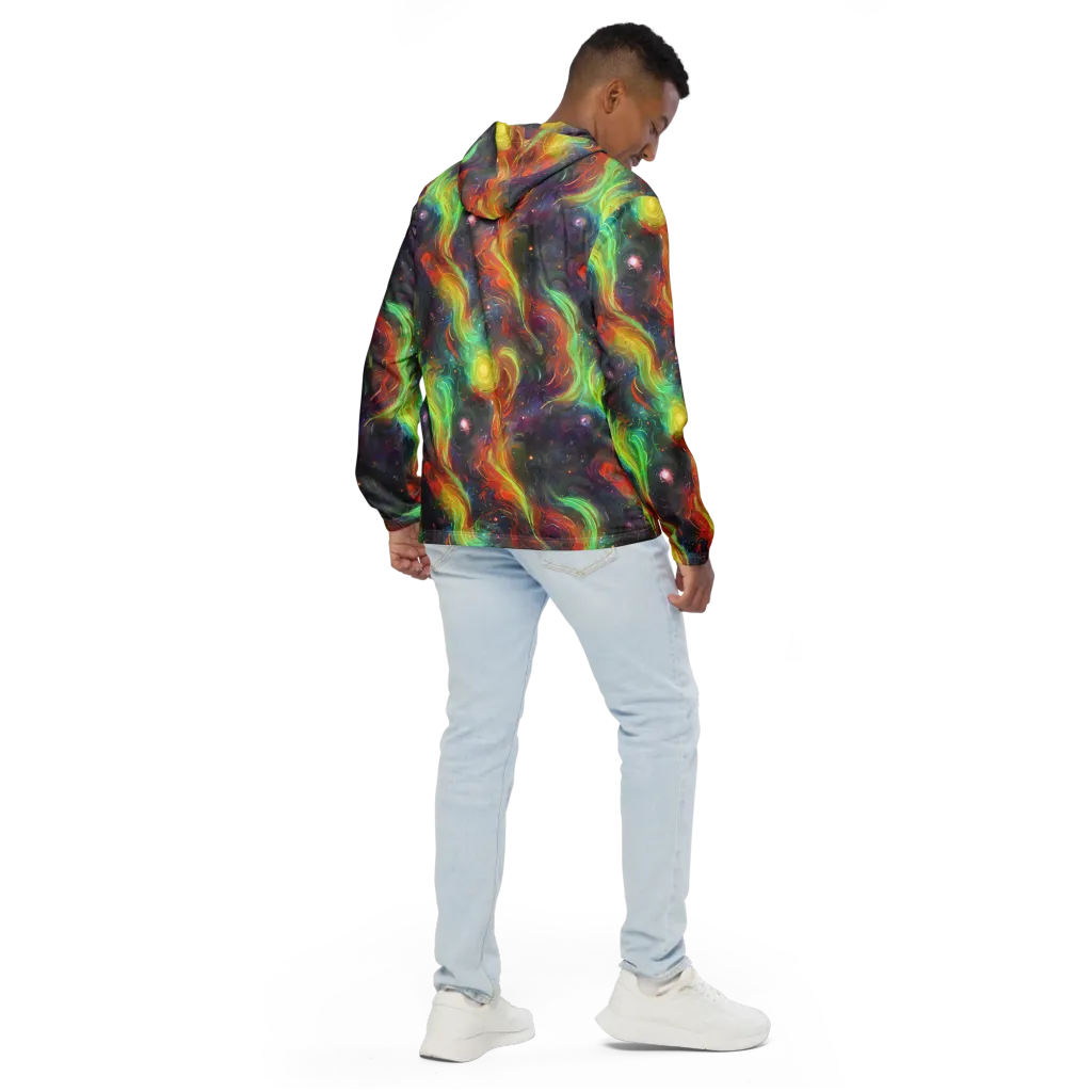 Dreamfire Spiral on Men's Windbreaker — Back