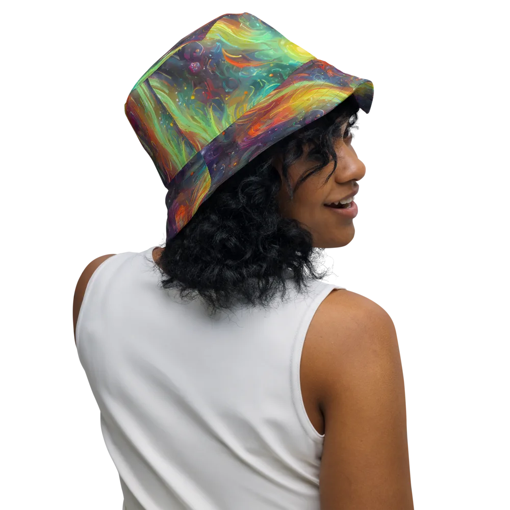 Dreamfire Spiral on Reversible Bucket Hat — Right Outside