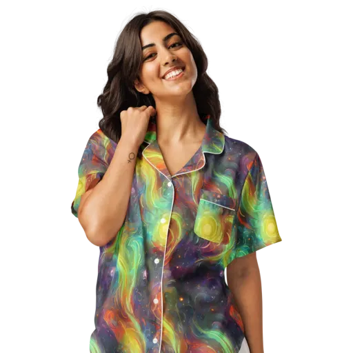Dreamfire Spiral on a Women's Short Sleeve Pajama Top