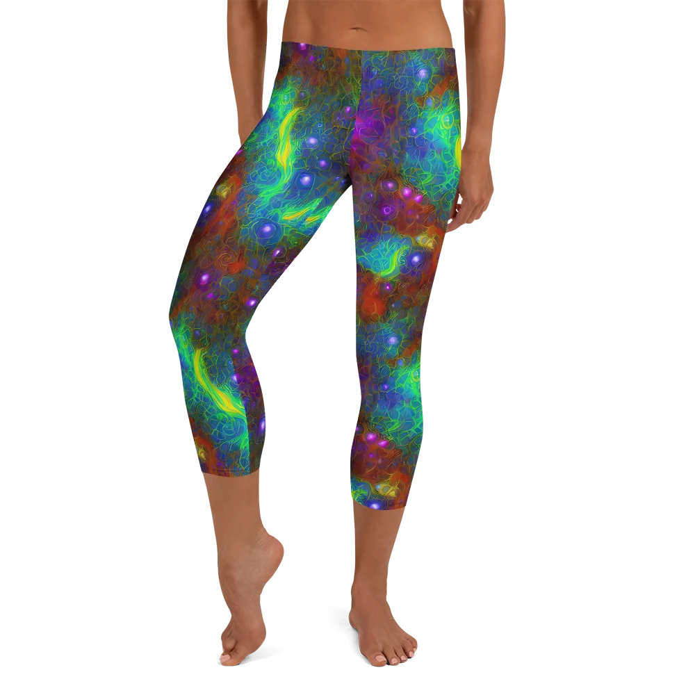 Orbital Thicket on Capri Leggings — Front
