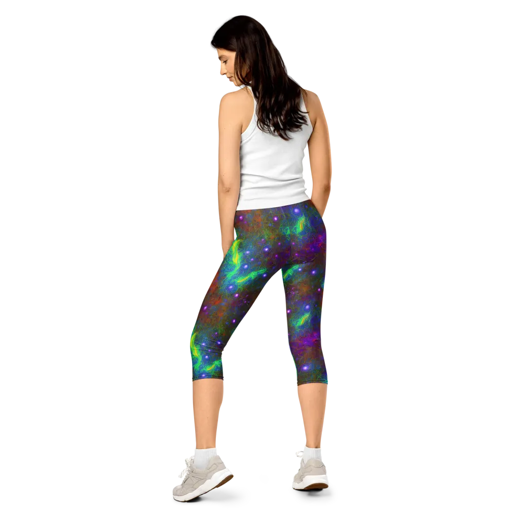 Orbital Thicket on Capri Leggings — Back