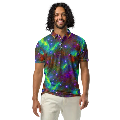 Orbital Thicket on a Men's Slim Fit Polo Shirt