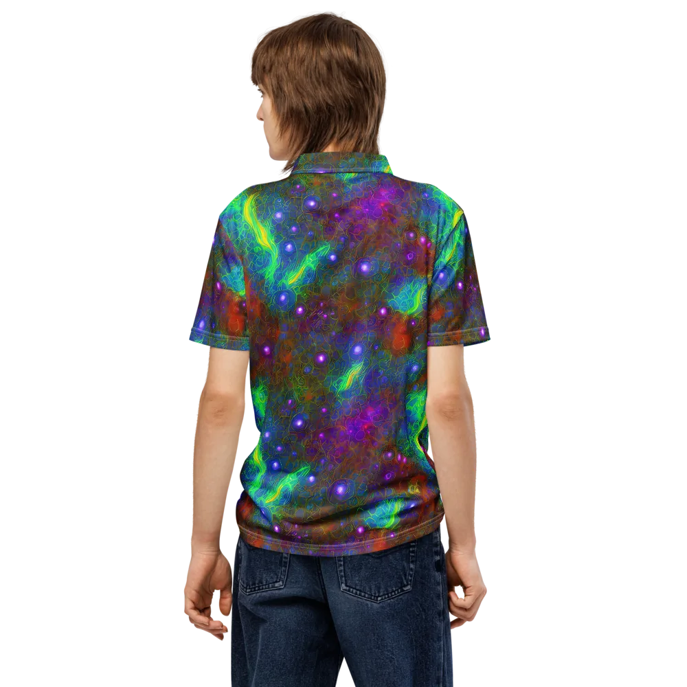 Orbital Thicket on Men's Slim Fit Polo Shirt — Back