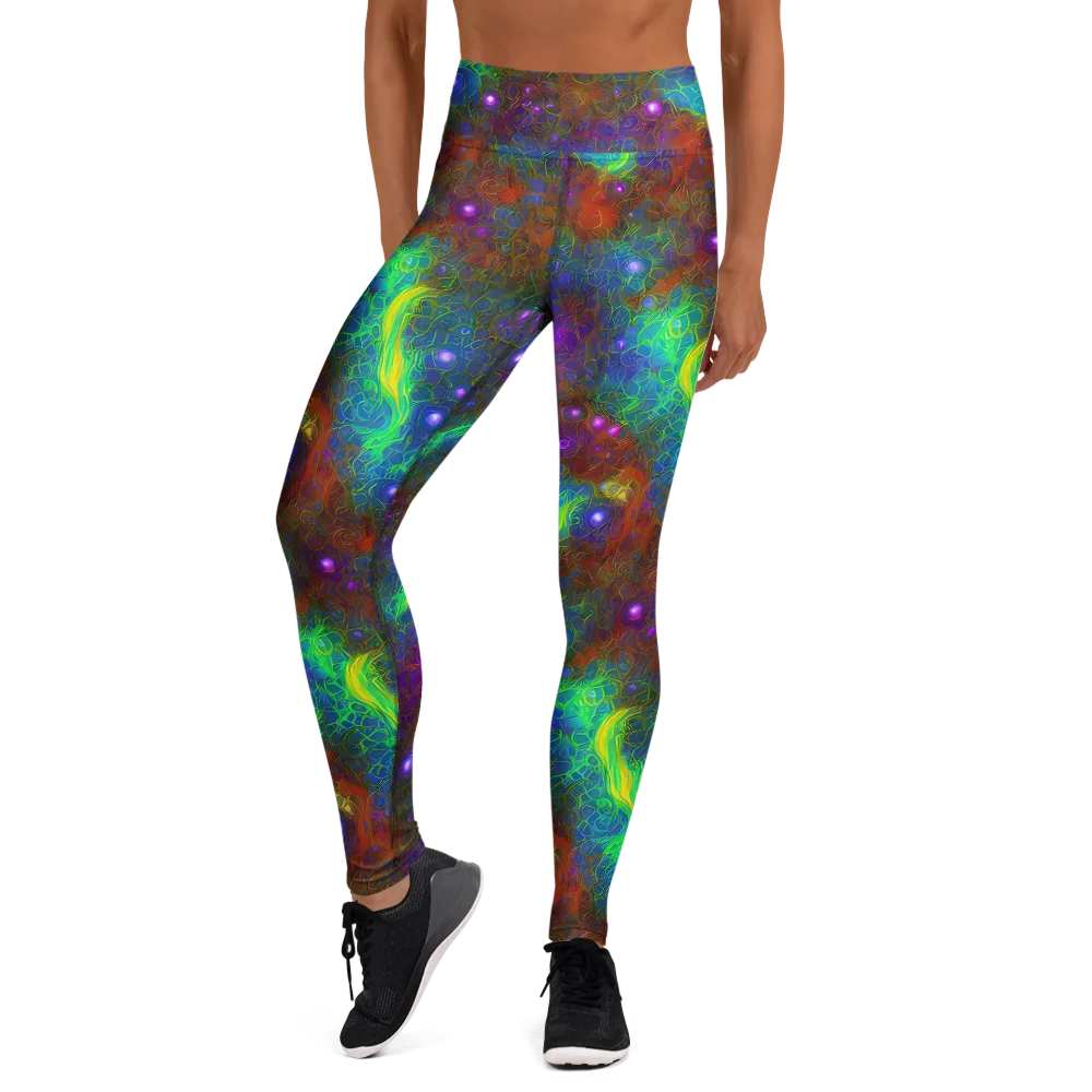 Orbital Thicket on Yoga Leggings — Front