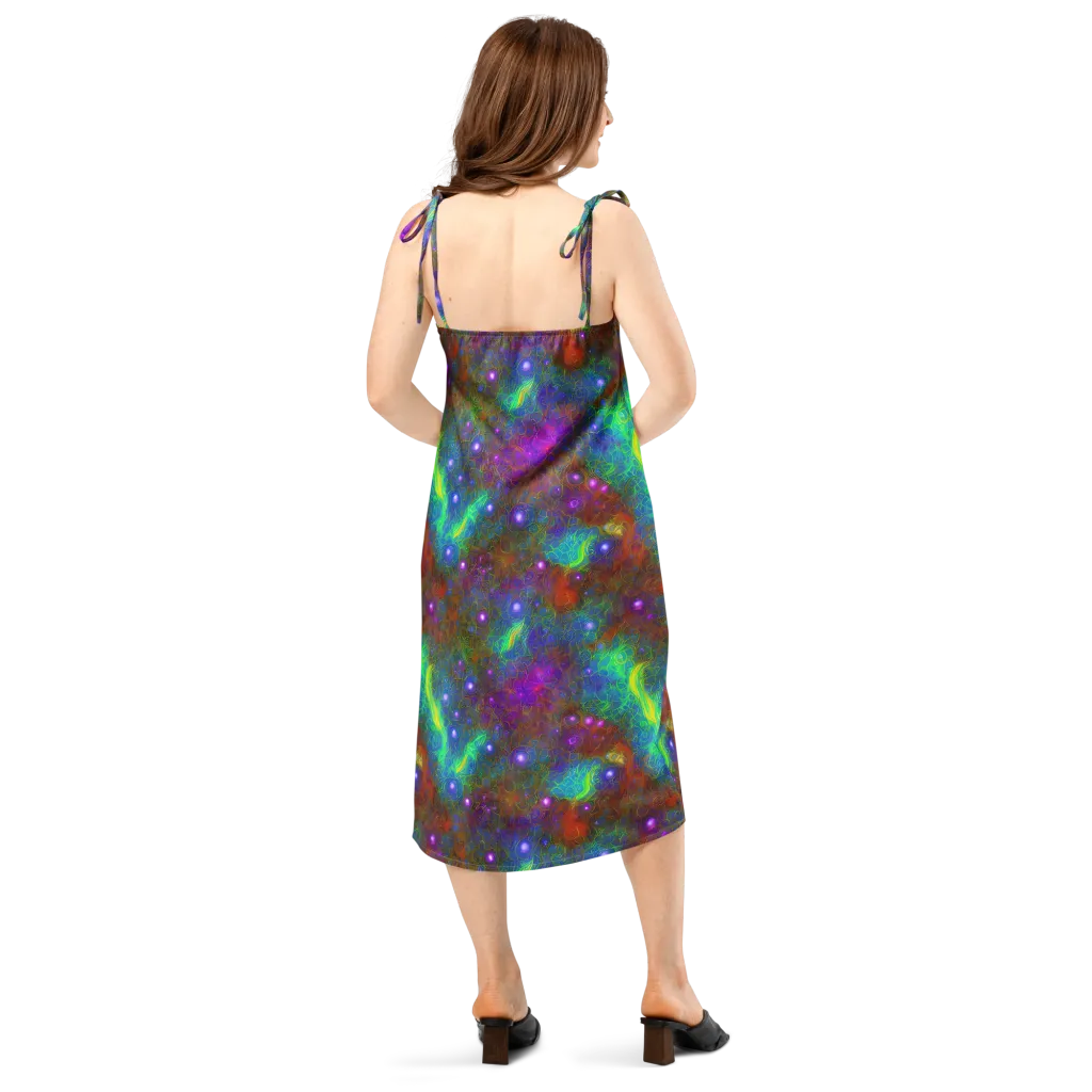 Orbital Thicket on Slip Dress — Back