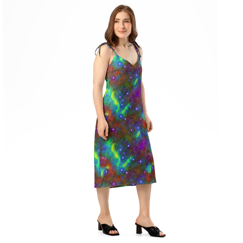 Orbital Thicket on Slip Dress — Right Front