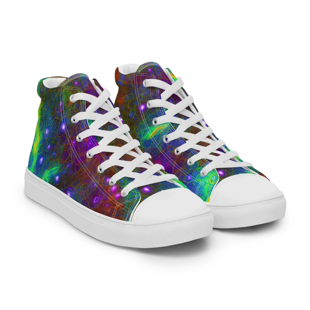 Orbital Thicket on Men's High Top Canvas Shoes — Right Front