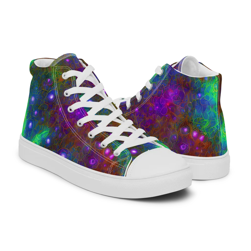 Orbital Thicket on Men's High Top Canvas Shoes — Right