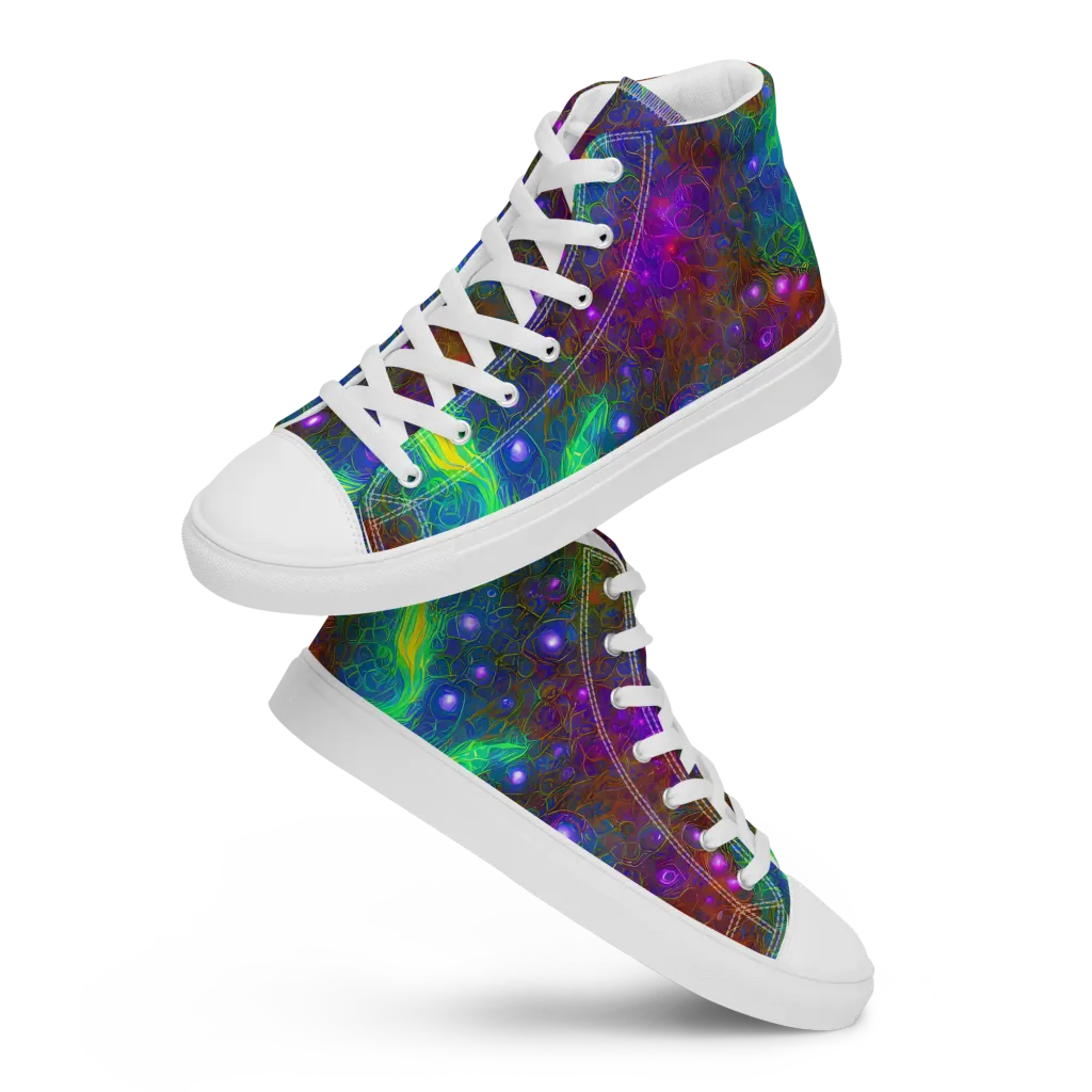 Orbital Thicket on Men's High Top Canvas Shoes — Front