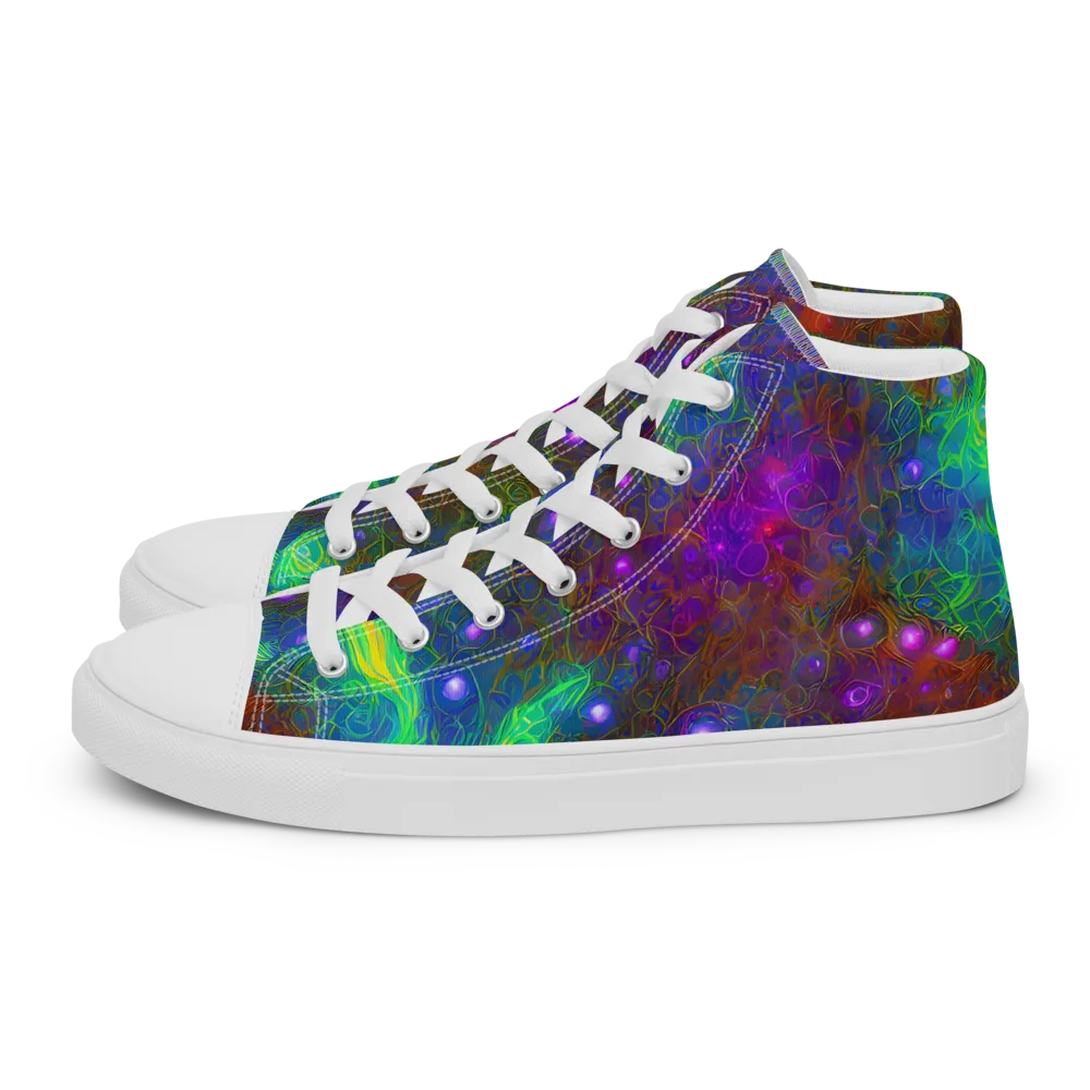 Orbital Thicket on Women's High Top Canvas Shoes — Left