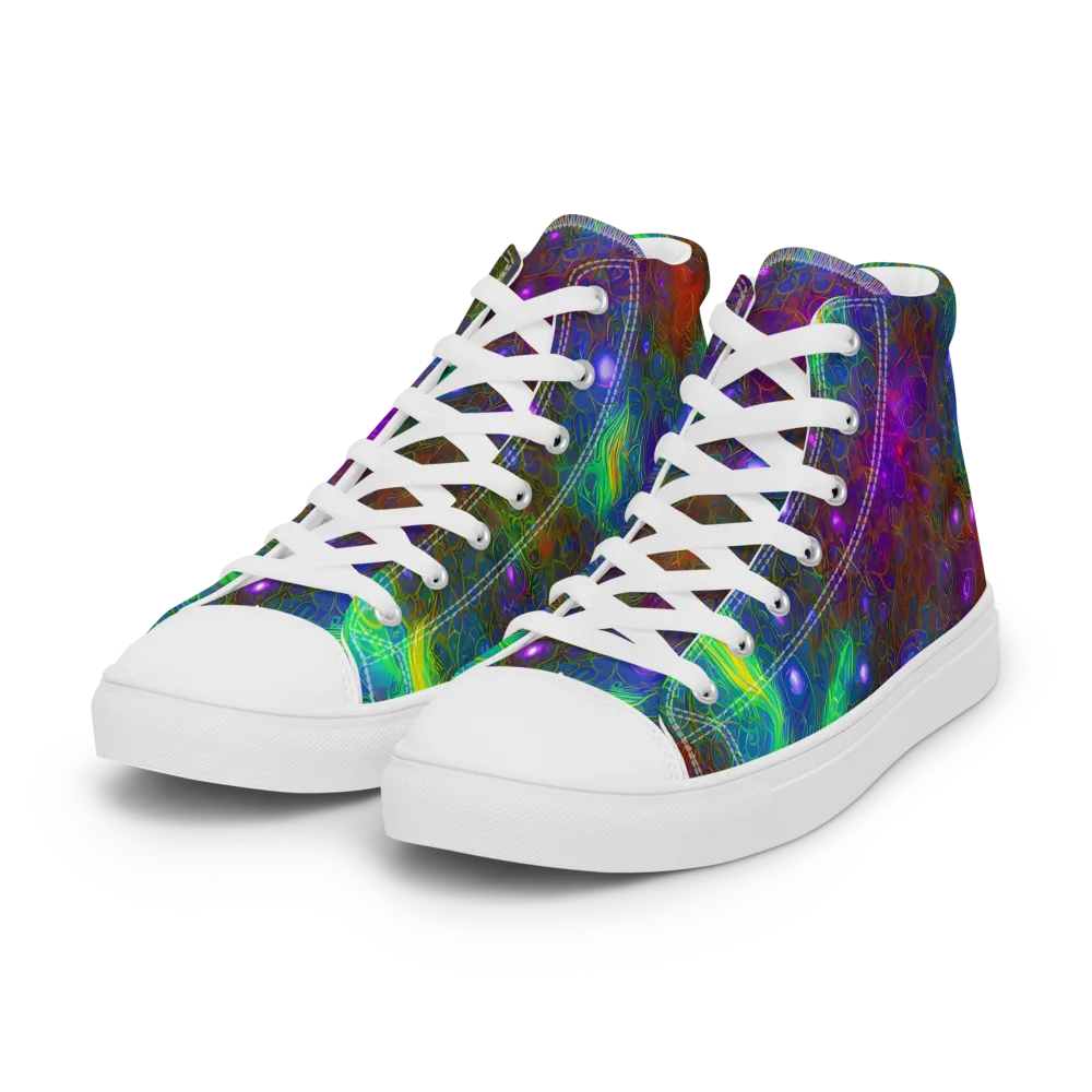 Orbital Thicket on Women's High Top Canvas Shoes — Left Front