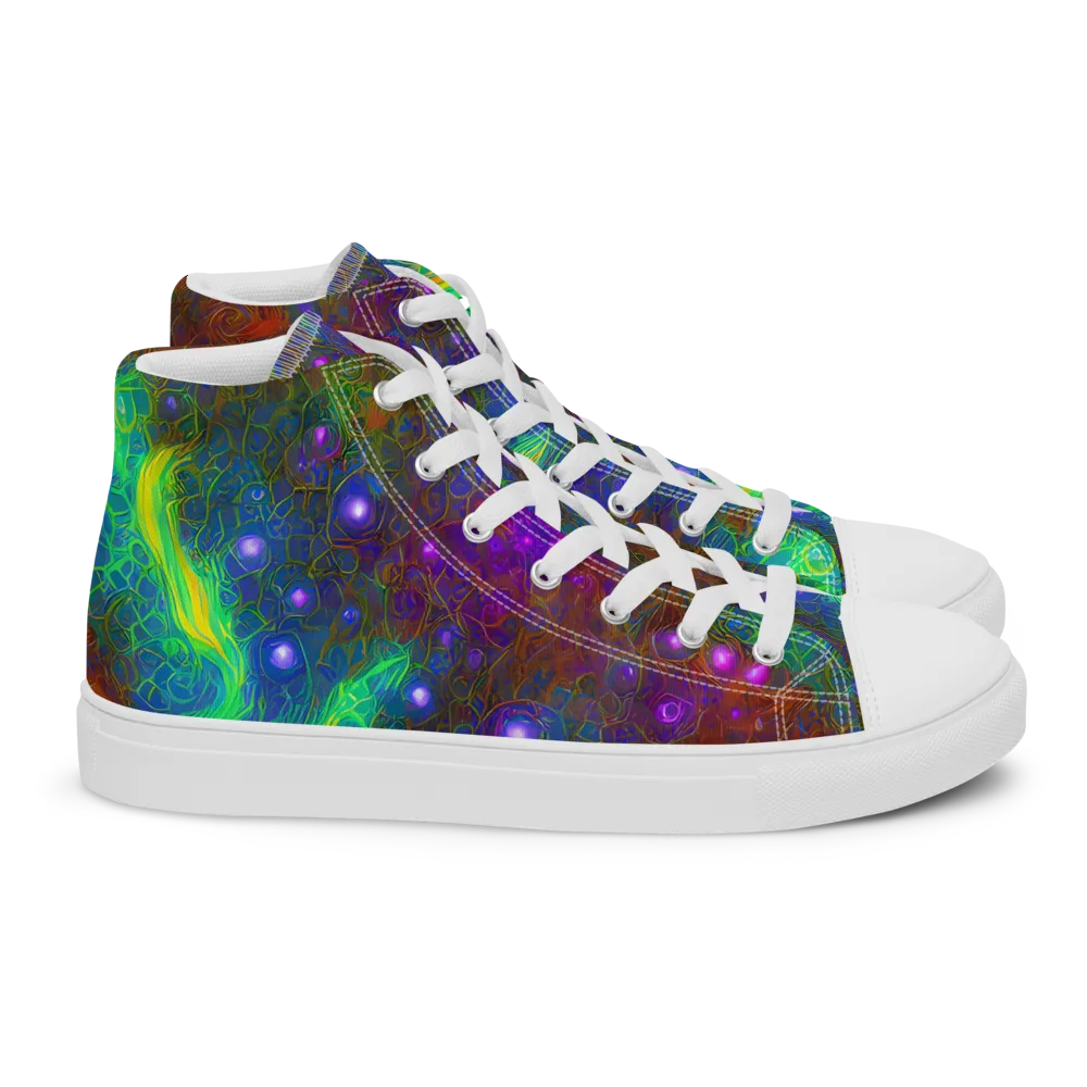 Orbital Thicket on Women's High Top Canvas Shoes — Right