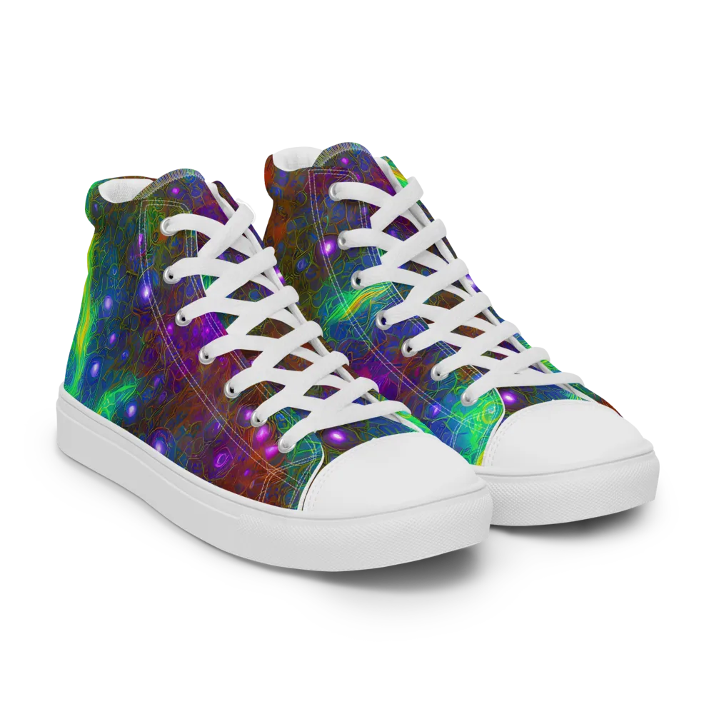 Orbital Thicket on Women's High Top Canvas Shoes — Right Front