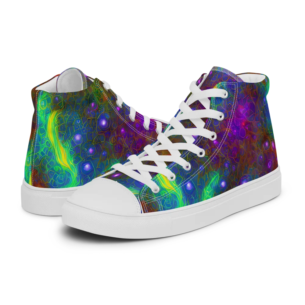 Orbital Thicket on Women's High Top Canvas Shoes — Left