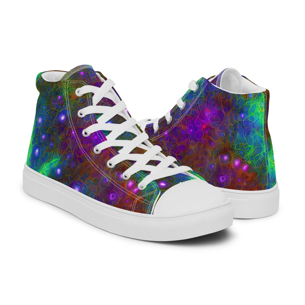 Orbital Thicket on Women's High Top Canvas Shoes — Right