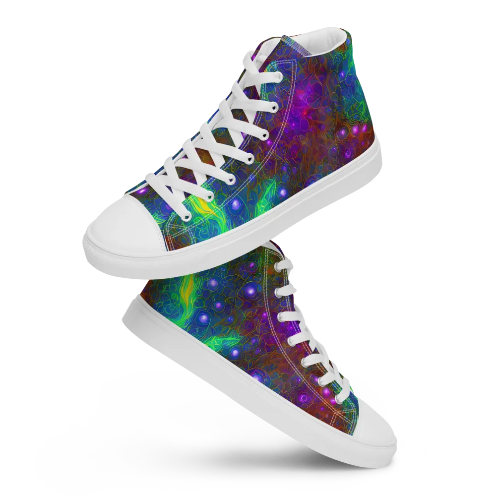 Orbital Thicket on Women's High Top Canvas Shoes — Front
