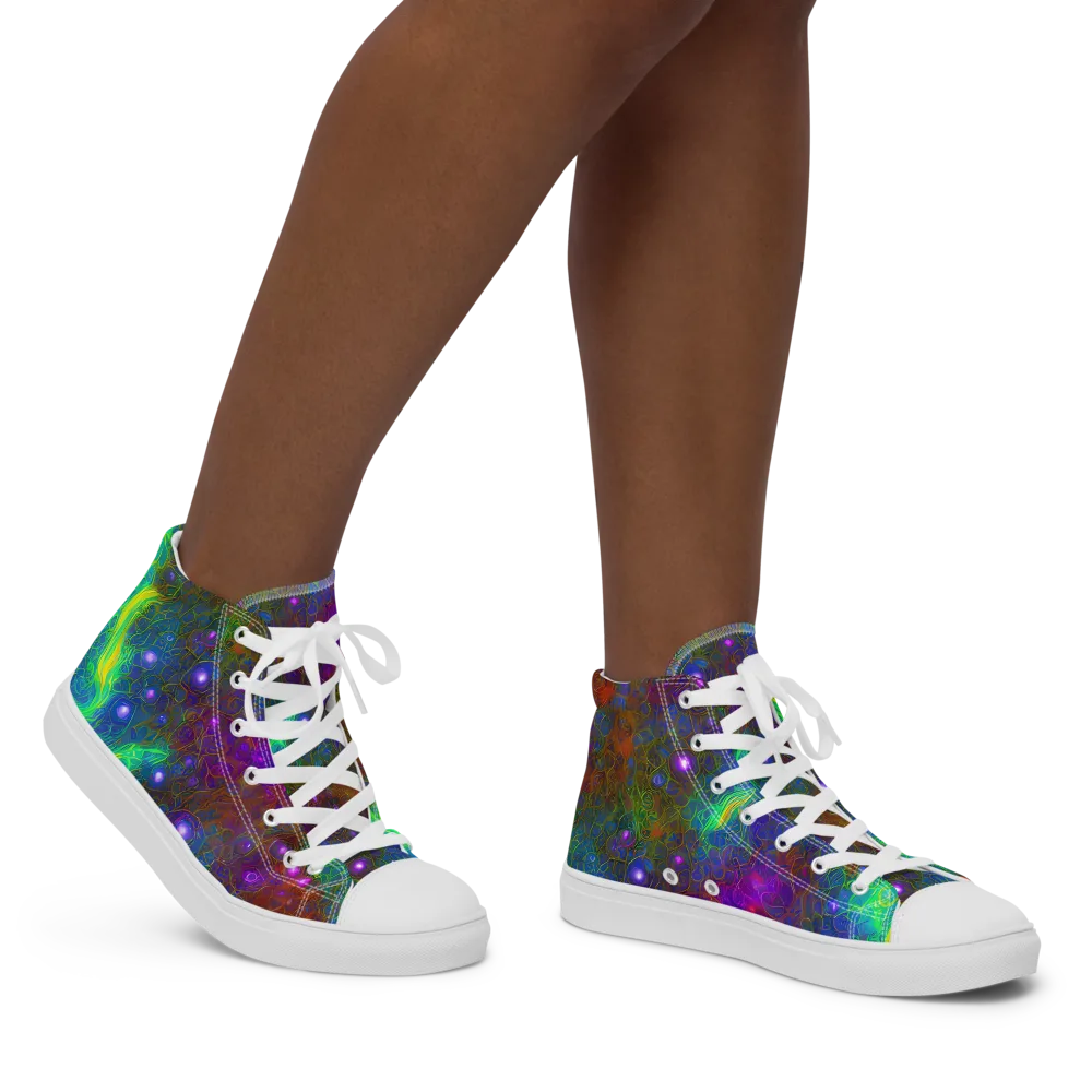 Orbital Thicket on Women's High Top Canvas Shoes — Right