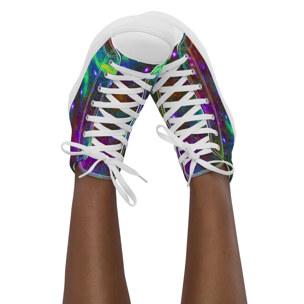 Orbital Thicket on Women's High Top Canvas Shoes — Front