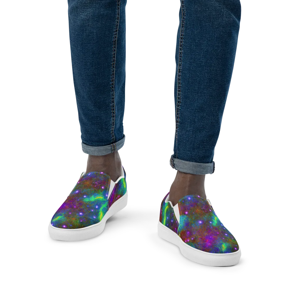 Orbital Thicket on Men's Slip-On Canvas Shoes — Front