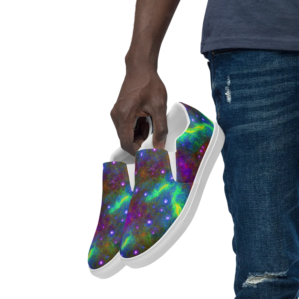 Orbital Thicket on Men's Slip-On Canvas Shoes — Left Front