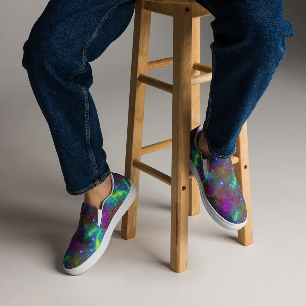 Orbital Thicket on Men's Slip-On Canvas Shoes — Front