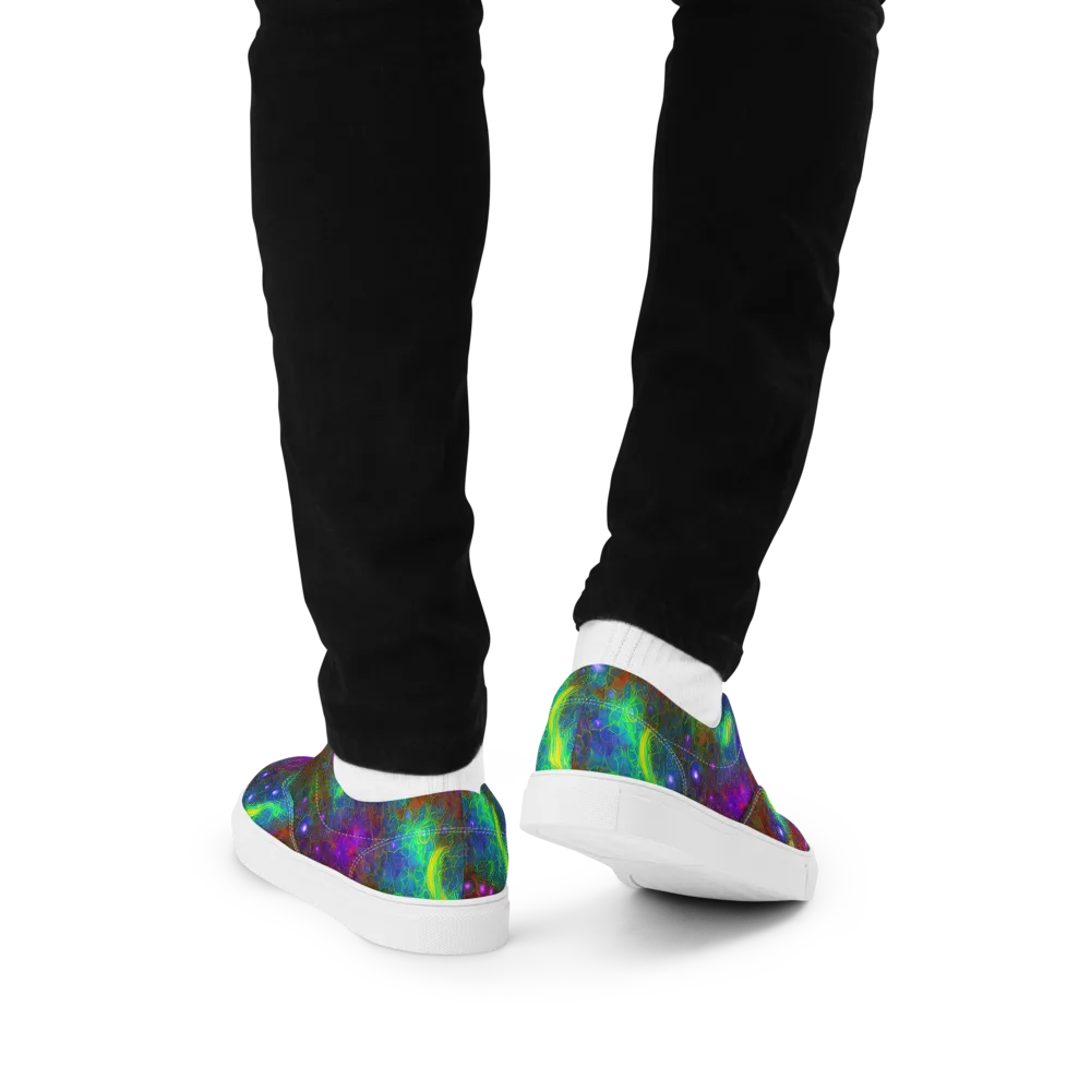 Orbital Thicket on Men's Lace-Up Canvas Shoes — Back
