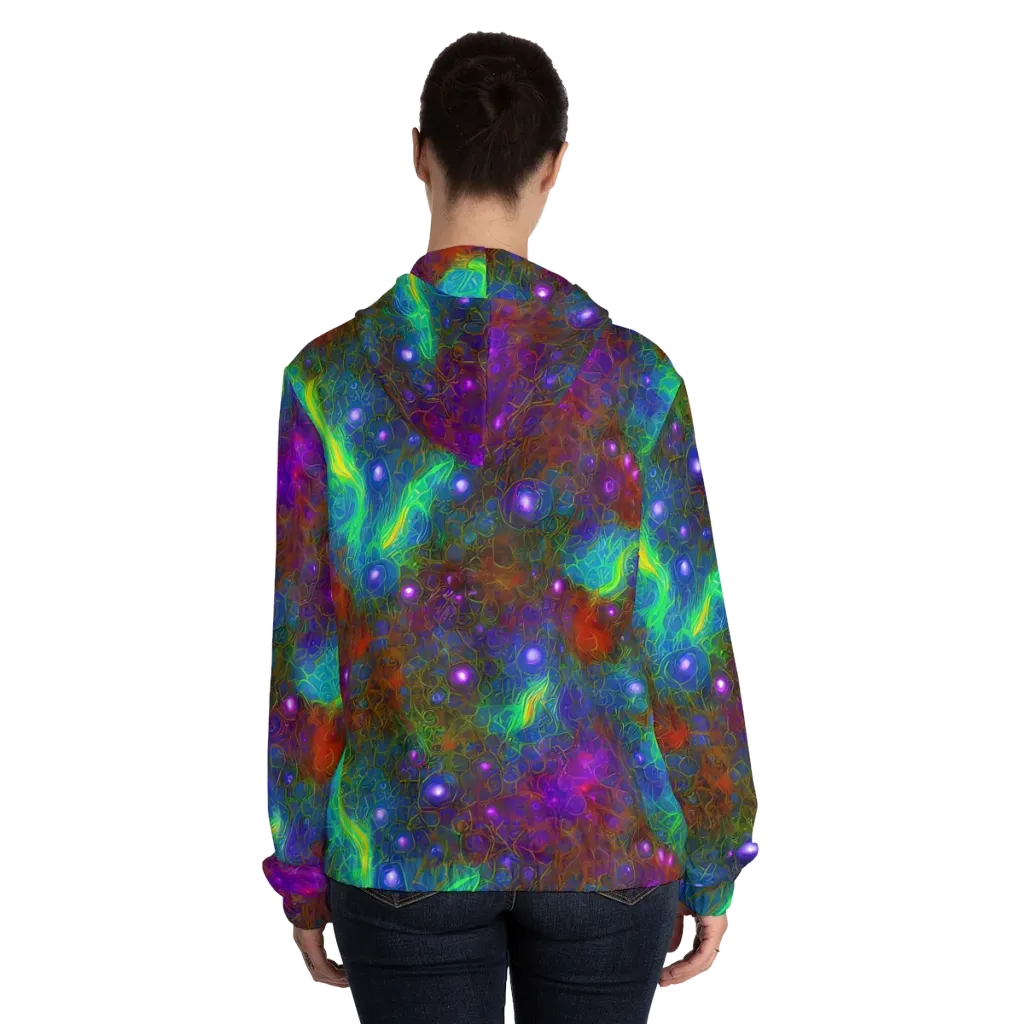 Orbital Thicket on Women's Full-Zip Hoodie — Back On Person