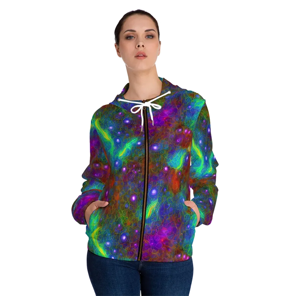 Orbital Thicket on Women's Full-Zip Hoodie — Front On Person