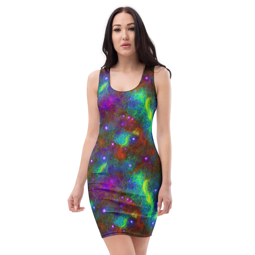 Orbital Thicket on Bodycon Dress — Front