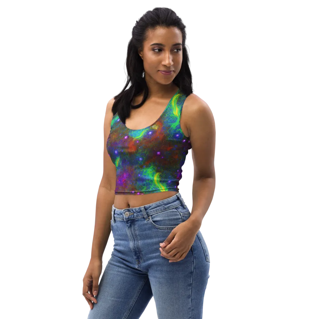 Orbital Thicket on Crop Top — Left Front