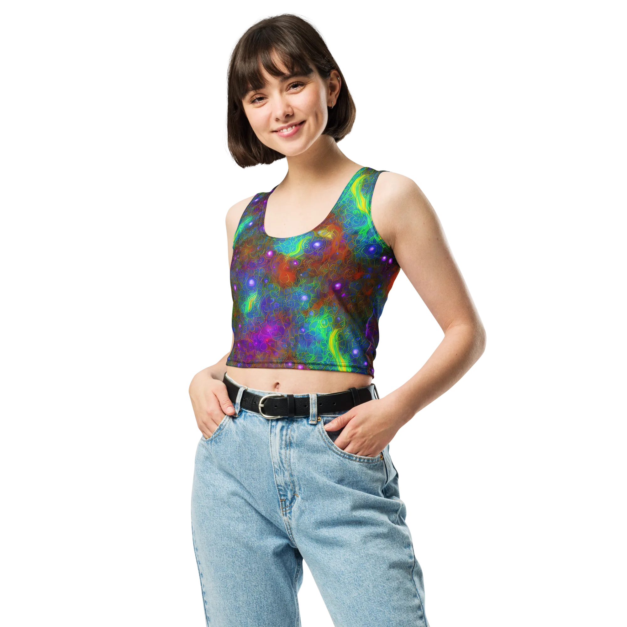 Orbital Thicket on Crop Top — Front