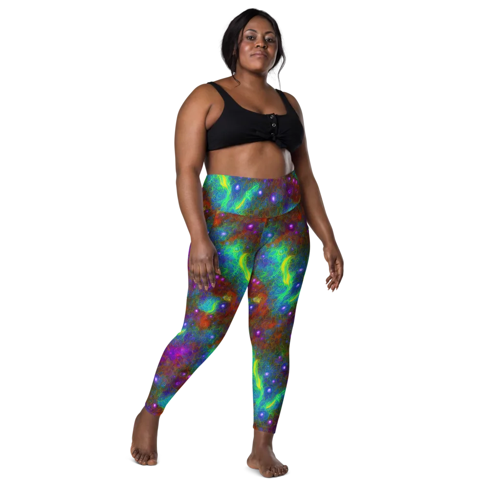 Orbital Thicket on Leggings with Pockets — Front