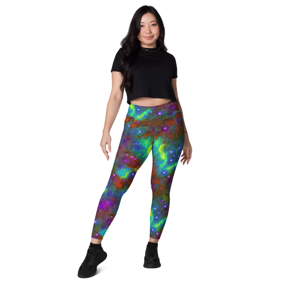 Orbital Thicket on Leggings with Pockets — Front
