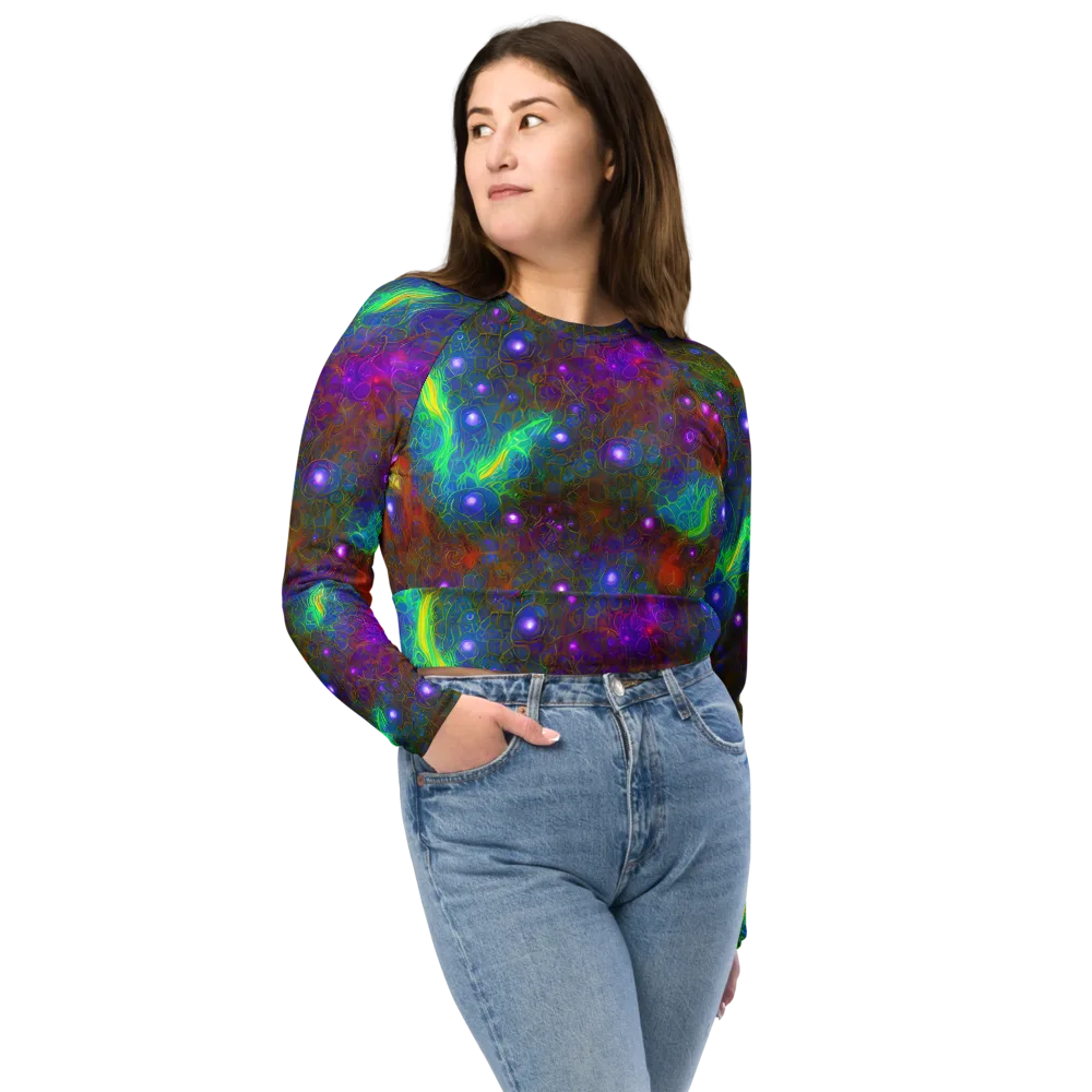 Orbital Thicket on Long Sleeve Crop Top — Front