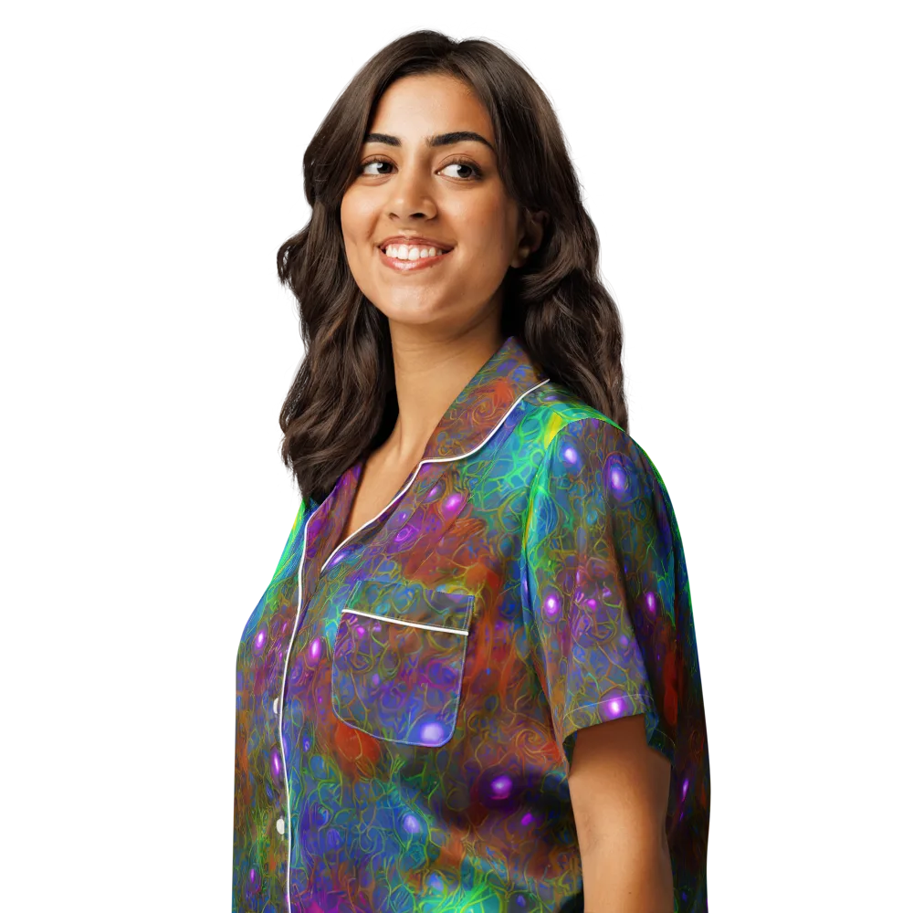 Orbital Thicket on Women's Short Sleeve Pajama Top — Left Front