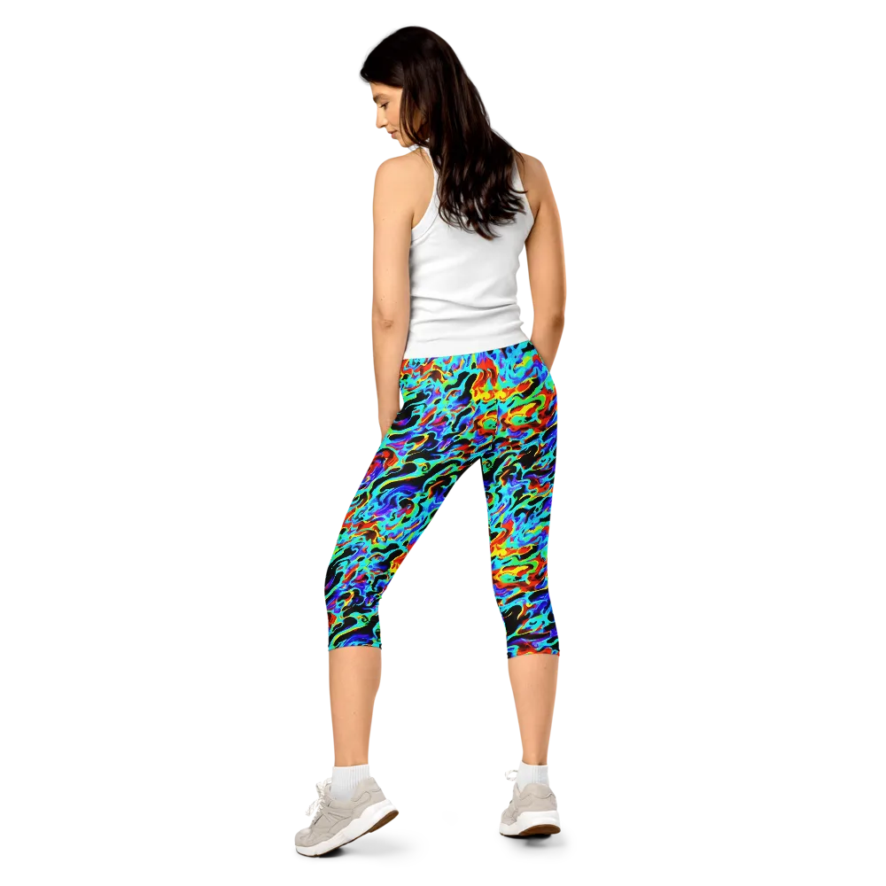 Sonic Paint on Capri Leggings — Back