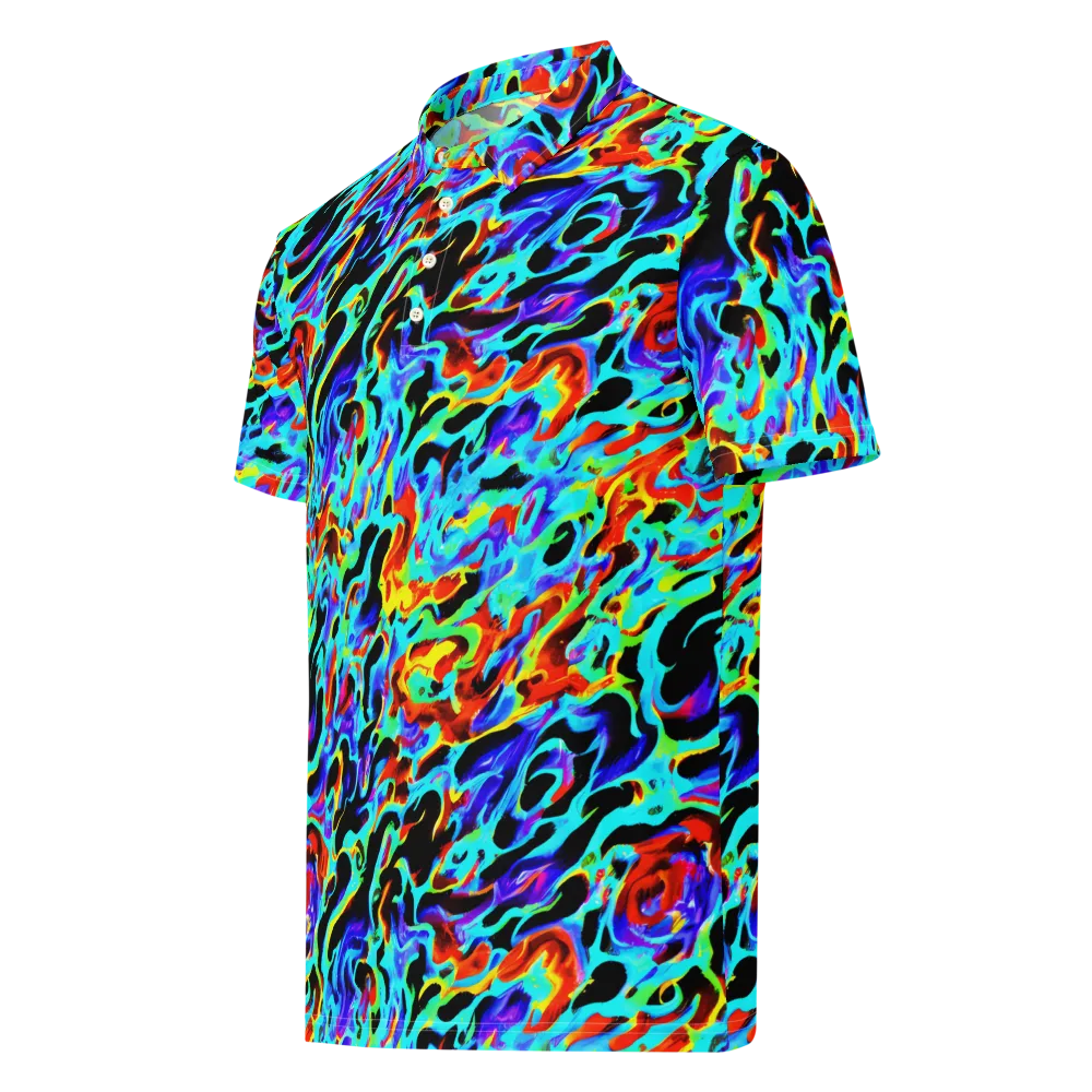 Sonic Paint on Men's Slim Fit Polo Shirt — Left Front