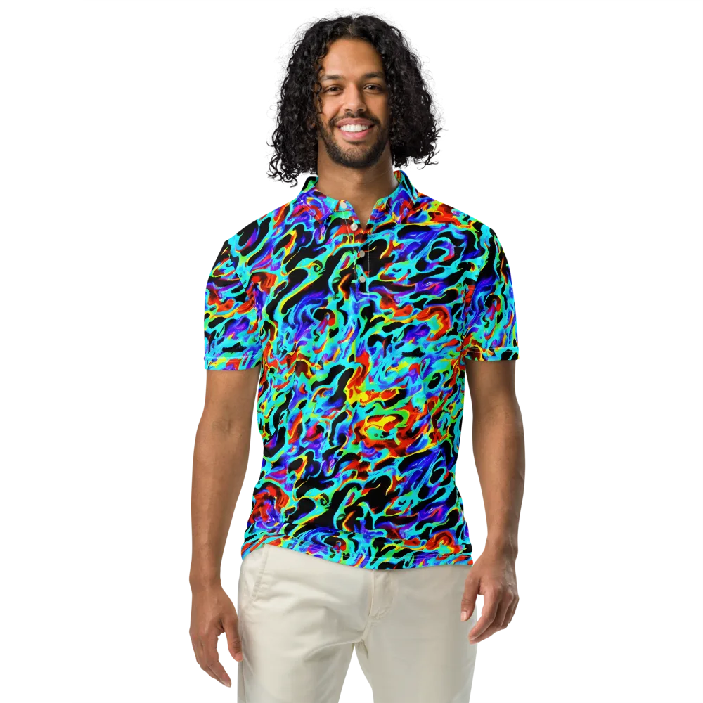 Sonic Paint on Men's Slim Fit Polo Shirt — Front