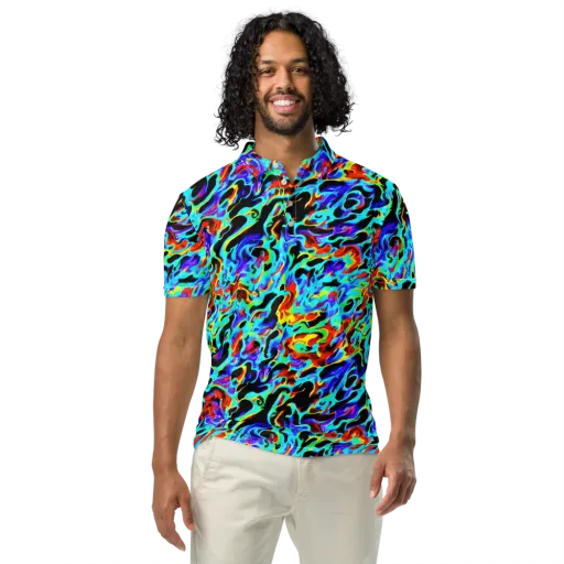Sonic Paint on a Men's Slim Fit Polo Shirt