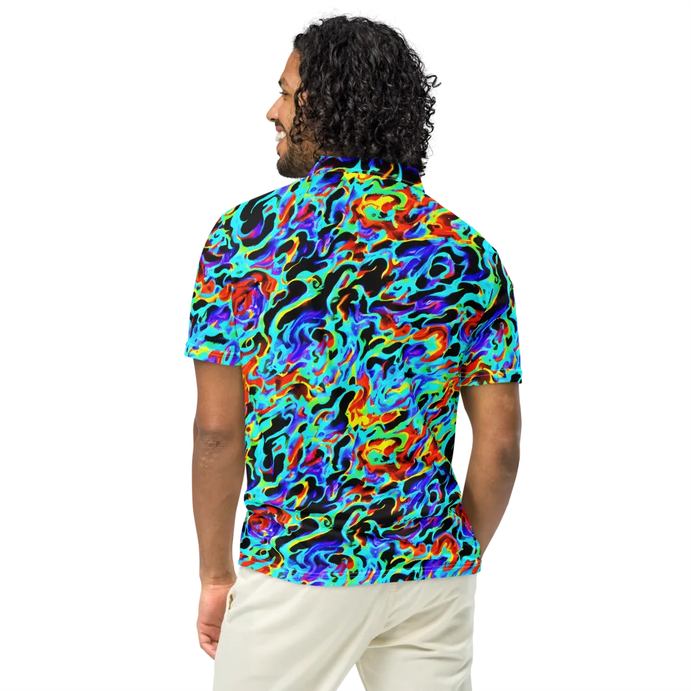 Sonic Paint on Men's Slim Fit Polo Shirt — Back