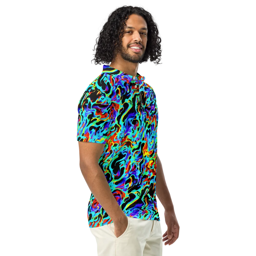 Sonic Paint on Men's Slim Fit Polo Shirt — Right Front