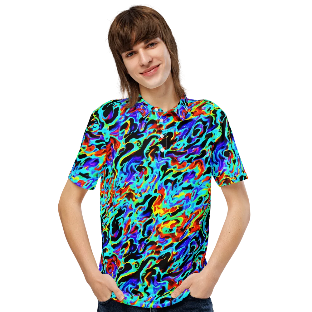 Sonic Paint on Men's Slim Fit Polo Shirt — Front